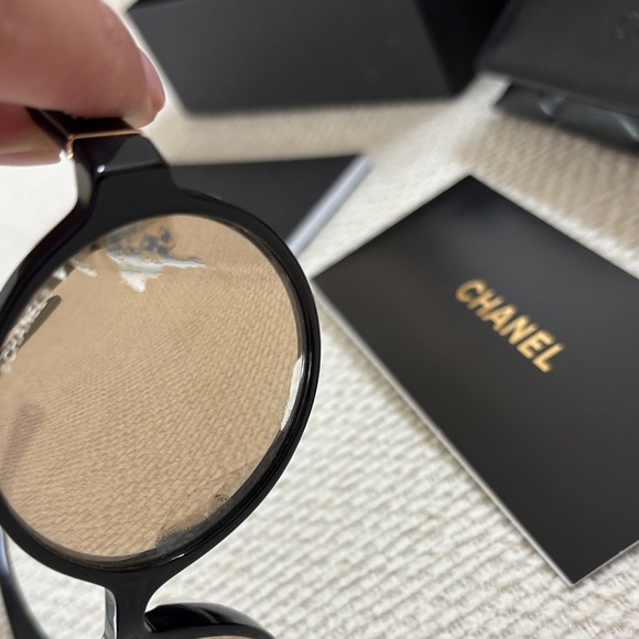 CHANEL Black and Gold Sunglasses with Case - Picture 5 of 12